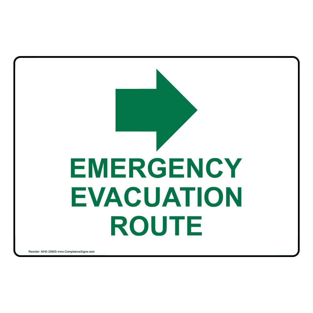 Emergency Evacuation Route Signs
