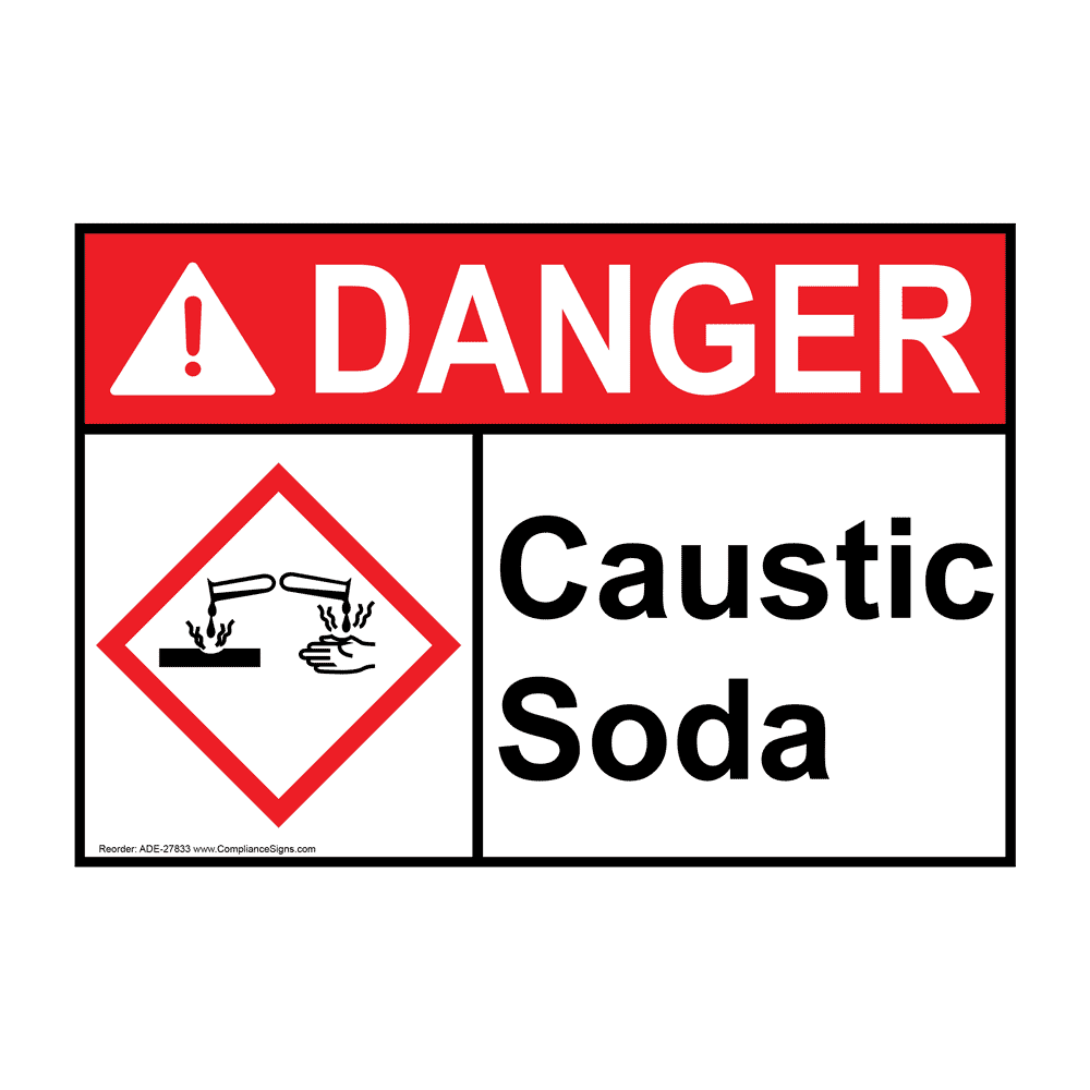 Caustic Soda Sign ADE27833 Hazmat Caustic