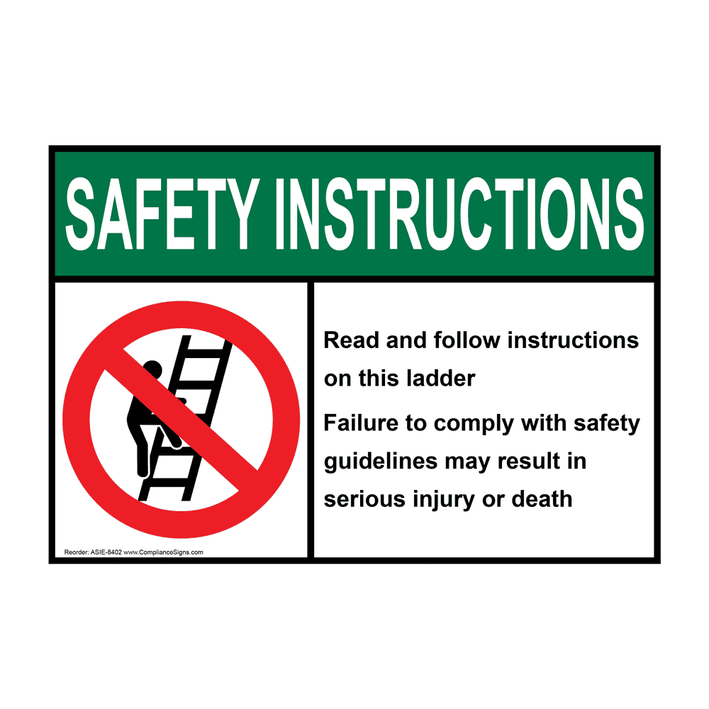 ANSI Read And Follow Instructions Sign With Symbol ASIE8402