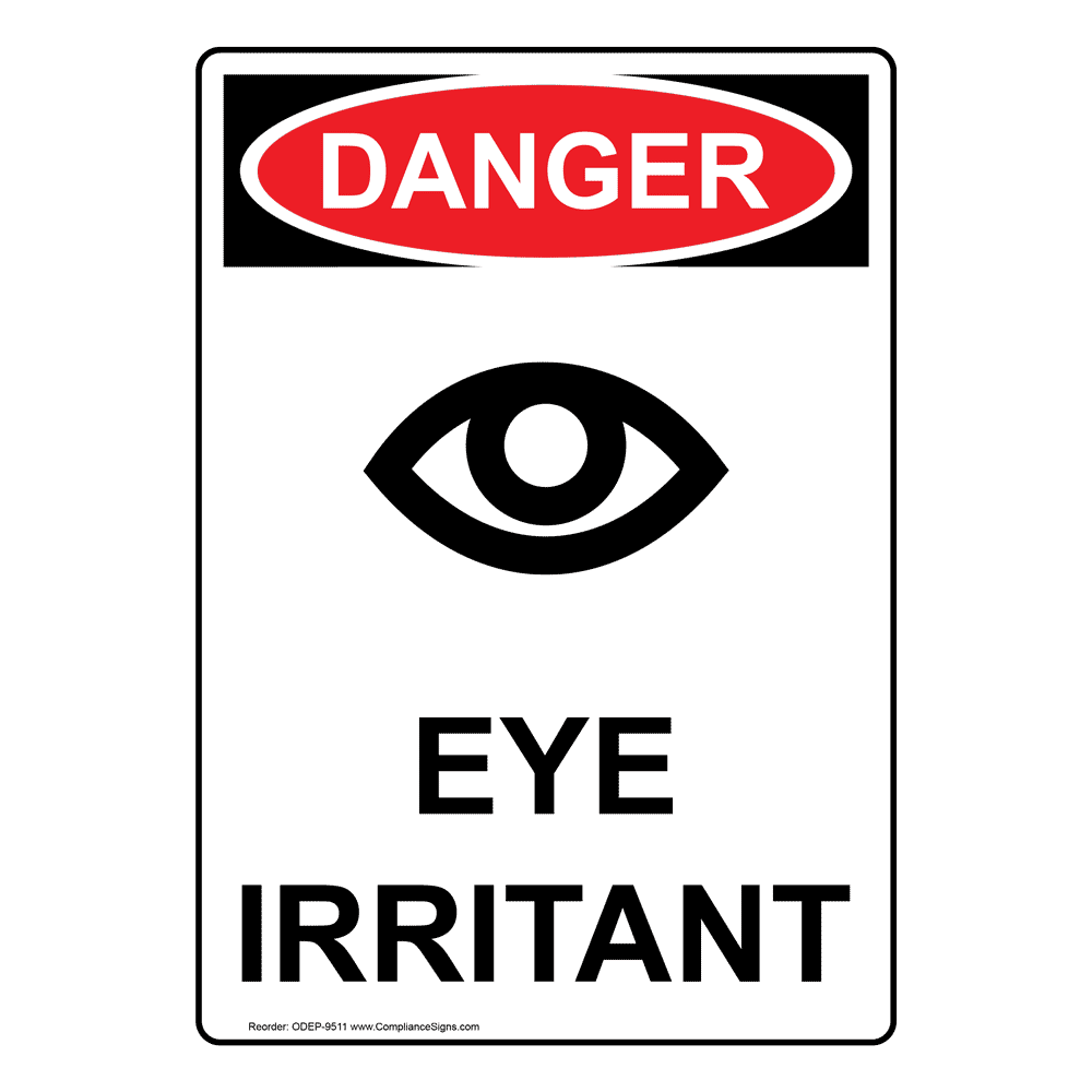 Portrait OSHA Eye Irritant Sign With Symbol ODEP9511