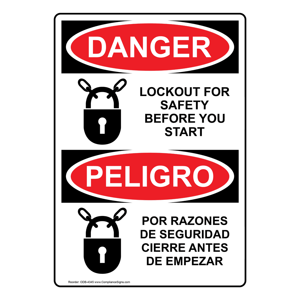 Lockout tagout signs remind workers of required safety protocols