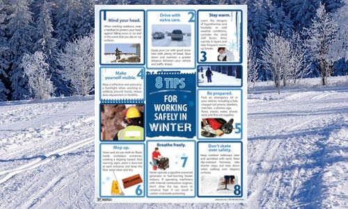 Poster with winter safety tips