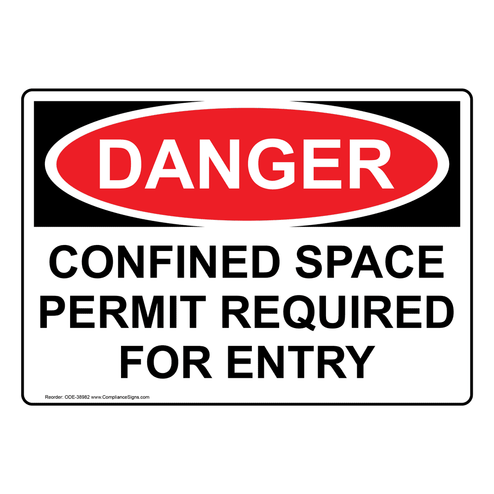 Danger Confined Space Permit Required for Entry sign