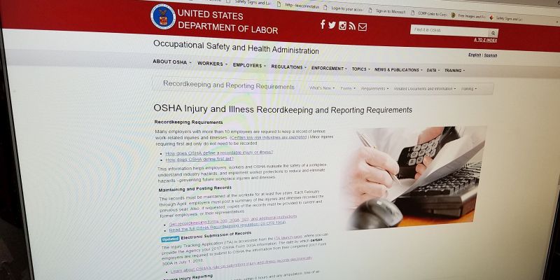 OSHA injury / illness recordkeepingte