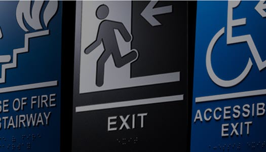 Braille signs are required in hospitals and other public buildings.