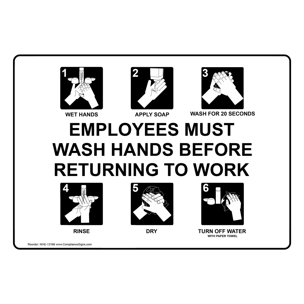 Employees Must Wash Hands Before Returning To Work Sign NHE 13166 employees-must-wash-hands-before-returning-to-work-sign-nhe-13166