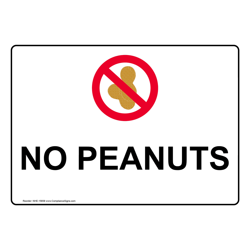 No Peanuts Sign NHE15658 Safe Food Handling