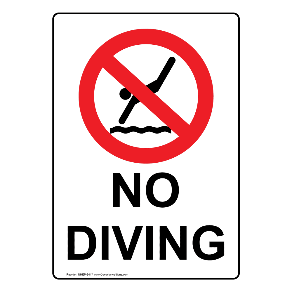 Portrait No Diving Sign NHEP9417 Recreation