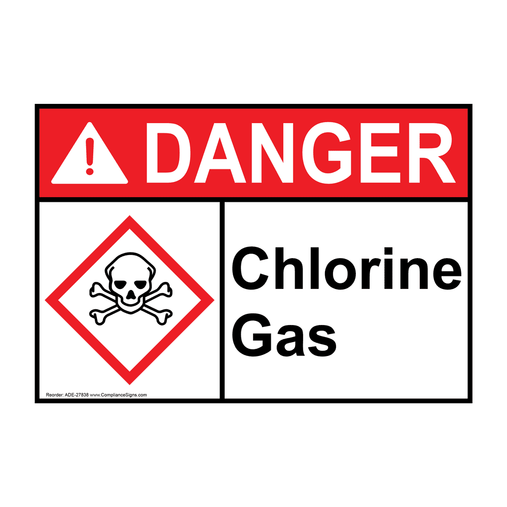 Chlorine Gas Sign ADE27838 Hazmat Chemical