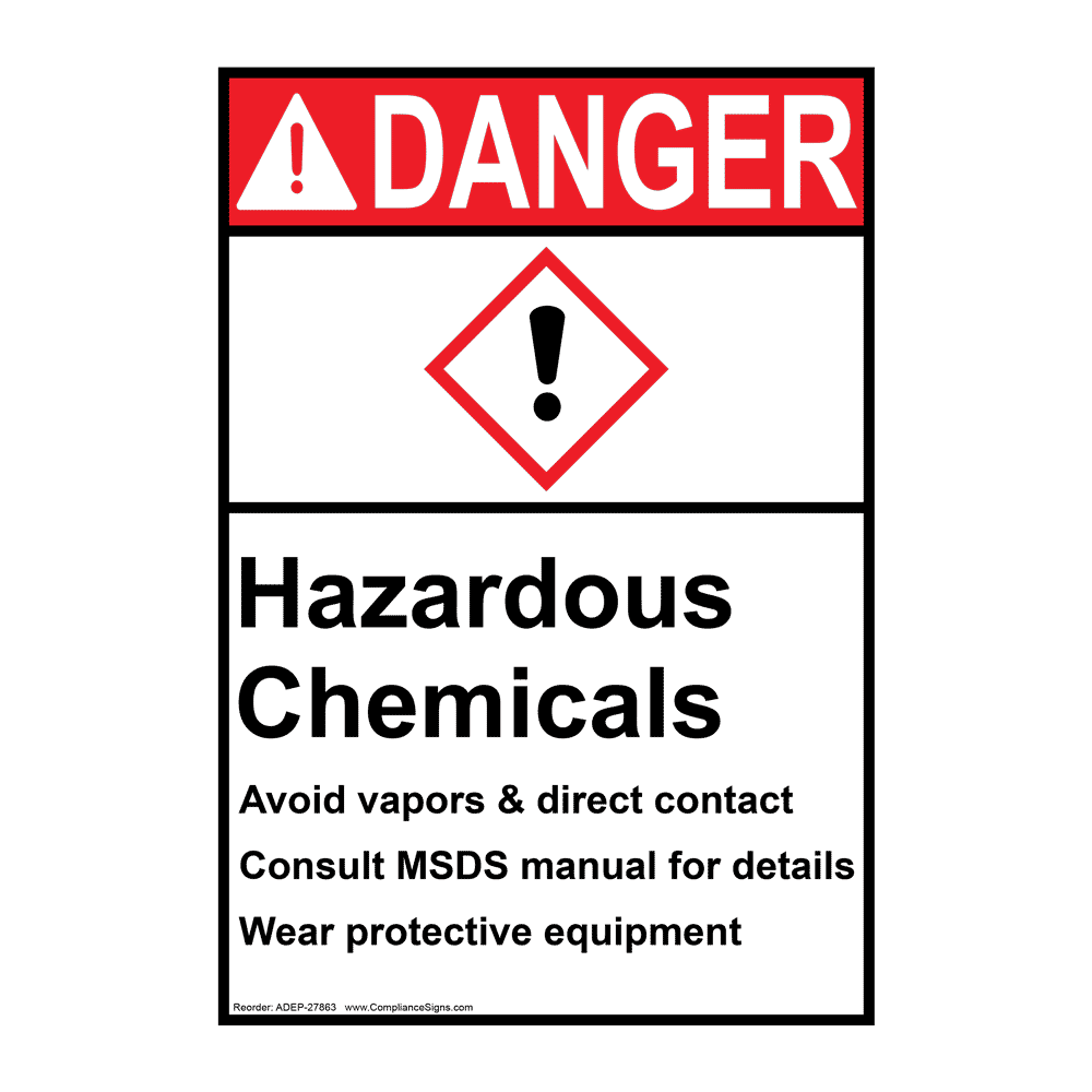 Hazard Communication, SDS / MSDS & Right to Know Signs and Labels