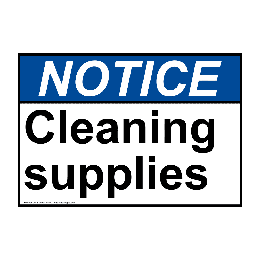 ANSI Cleaning Supplies Sign ANE-30540