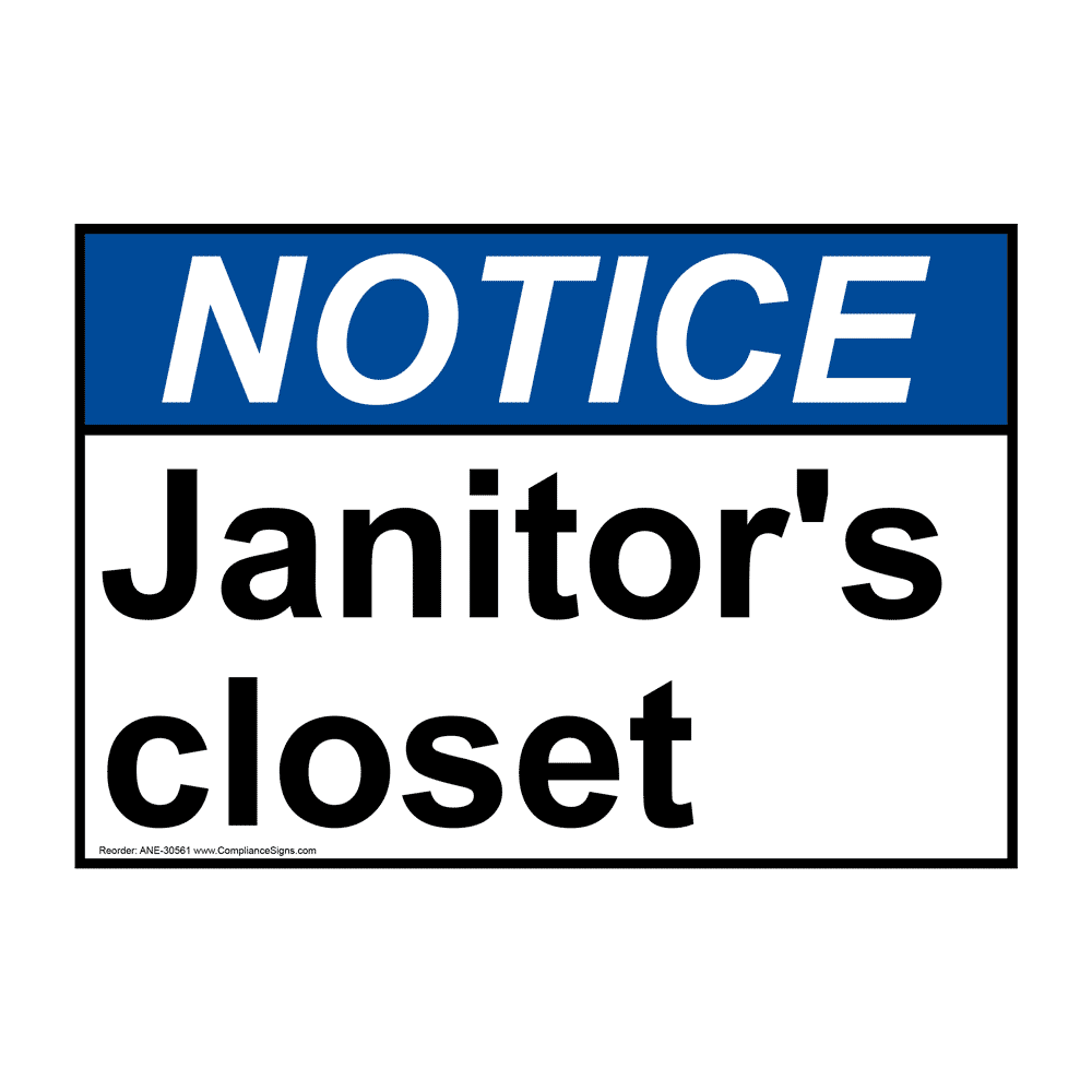 ANSI Janitor's Closet Sign ANE30561