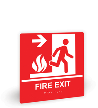 Fire exit braille sign