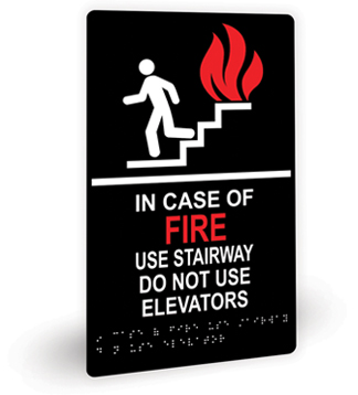 In case of fire use stairway Do Not Use Elevators