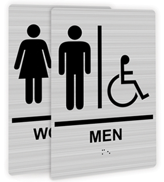 Men and Women Braille Restroom Sign