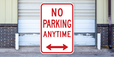 No Parking Anytime Sign With Arrows