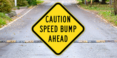 Yellow Caution Speed Bump Ahead Traffic Sign