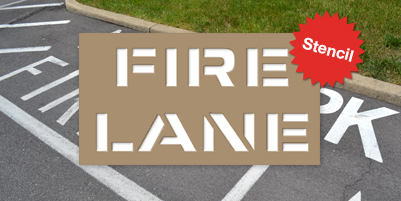 Fire Lane Stencil for Parking Lots