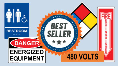 ComplianceSigns.com Best Sellers Popular safety and workplace signs: Danger, Fire extinguisher, NFPA, Restroom, Braille Best Sellers