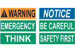 TEST Safety Signs OSHA ANSI-compliant danger caution labels