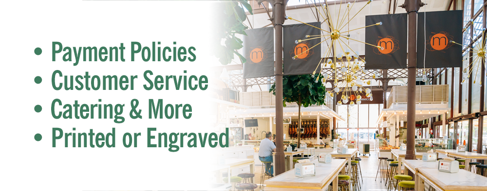 Restaurant / Retail / Hospitality Signs & Labels