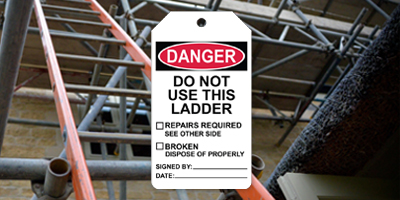 OSHA Danger do not use this ladder safety tag