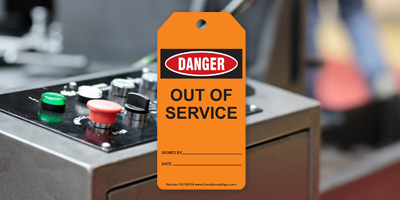Orange OSHA Danger out of service safety tag