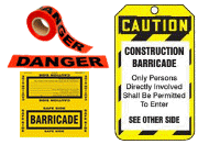 DANGER Barricade Tape, Construction Barricade Tag,  Yellow Barricade Sign