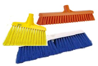 Color coded broom heads Color coded broom heads