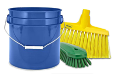 Color-coded cleaning tools to prevent cross-contamination