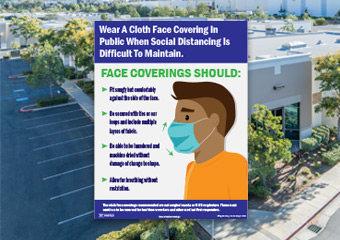 Face covering covid flu cold poster