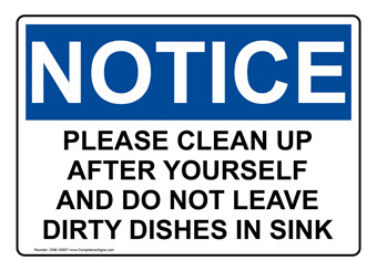 Dish Washing and Hygiene Signs