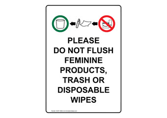 Do Not Flush Signs and Labels - Made in USA Do Not Flush Signs and Labels