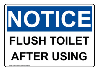Flush Toilet Bathroom Signs