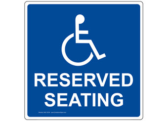 Handicap Seating Signs
