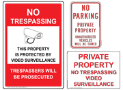 No Trespass / Security Signs