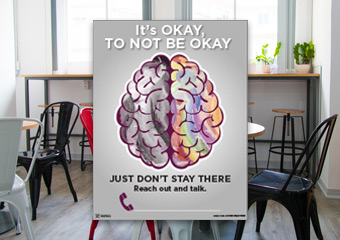 Mental health poster in breakroom
