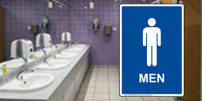 Blue Men's Restroom Sign