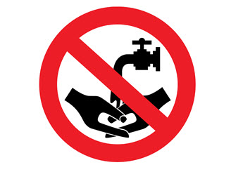 No Hand Washing Sink Signs - Made in USA No Hand Washing Sink Signs