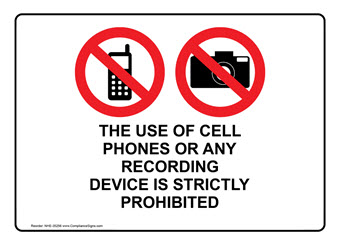 No Recording Security Signs - Made in USA No Recording Security Signs