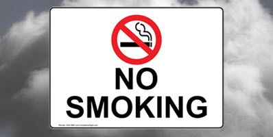 No Smoking Sign with Red and Black Symbol