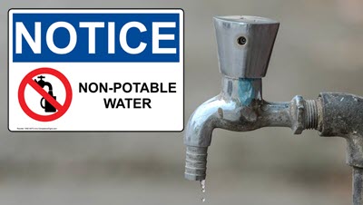 Non-Potable Water Signs and Labels Non-potable water sign and outdoor spigot