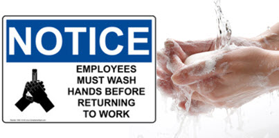 Employees Must Wash Hands OSHA Sign