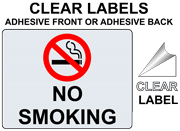 Clear / Window No Smoking Labels