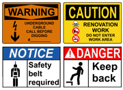 Construction safety signs