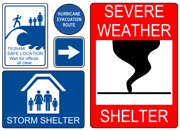 Severe Weather Shelter Signs