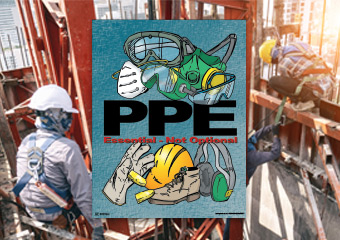 PPE poster at jobsite