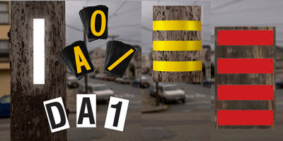 Reflective letters numbers and strips for utility poles