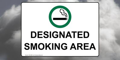 Designated Smoking Area Sign with Symbol