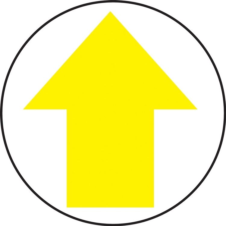 LED Floor Sign Projector Lens ONLY - Yellow Arrow